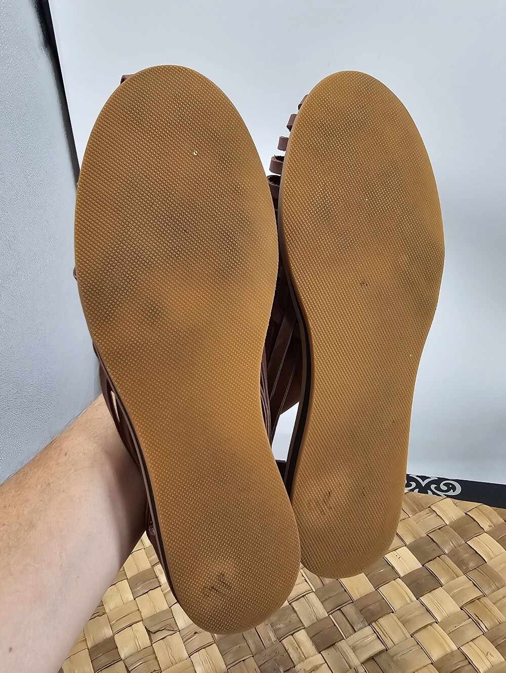 Quince Brown Braided Leather Huarache Flats Size 9 - Picture 7 of 11